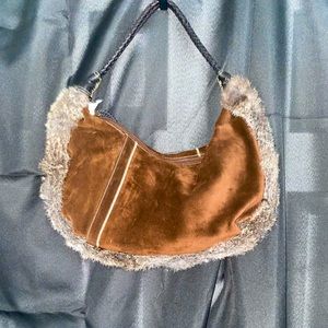 Brown, suede purse